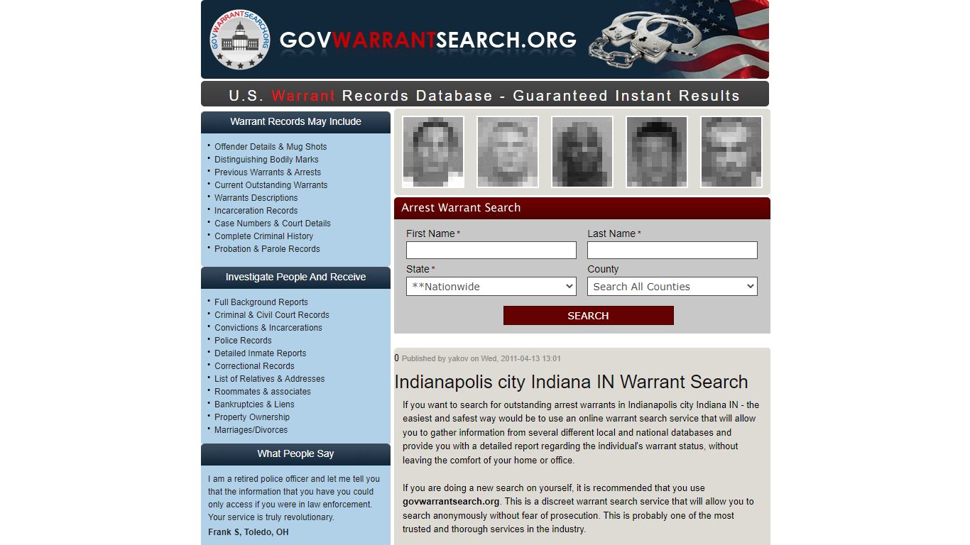 Indianapolis city | Warrant Search