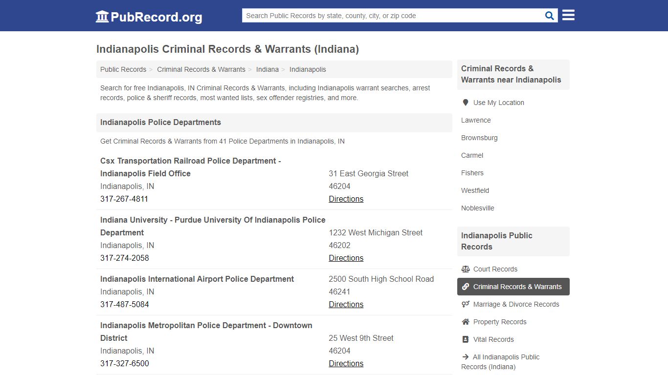 Indianapolis Criminal Records & Warrants (Indiana)